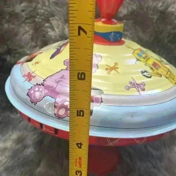 Vintage Large Metal Tin Toy  Spinning Top Toy - Picture 15 of 17